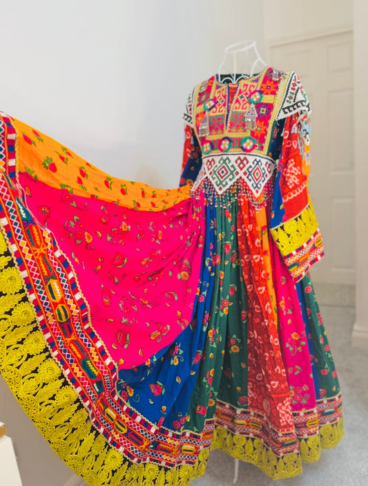 Afghan Multi Colour Customised Bridal Gand